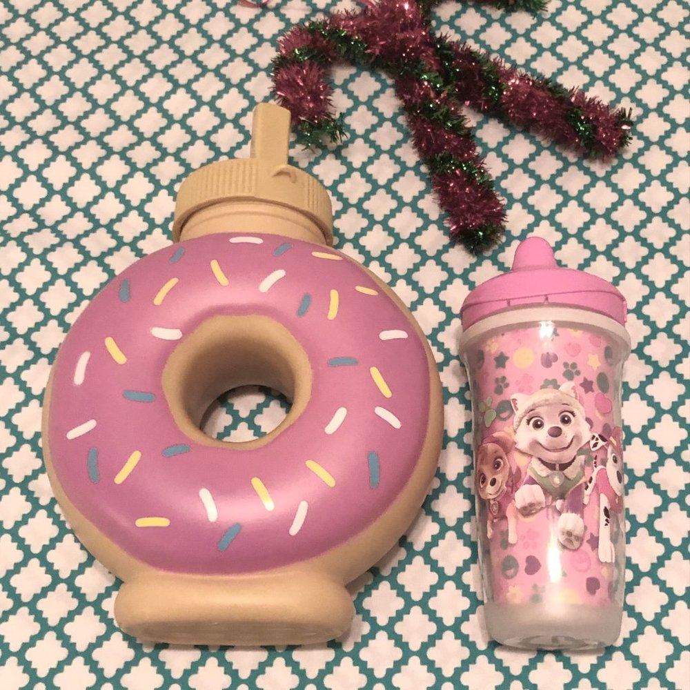 PINK and YELLOW Universal Studios and Playtex Drink Containers